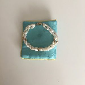 Vintage Triple Strand Freshwater Pearl and Gold Bead Bracelet